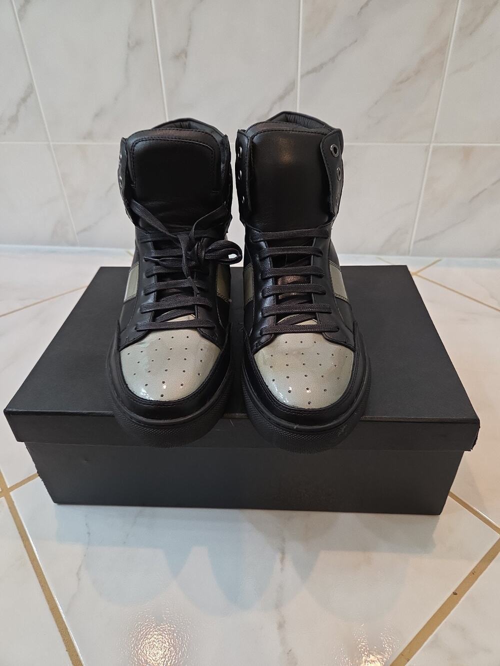 BRAND NEW Zanzara Treble Men’s High Top Sneaker in Gray Leather Size 9.5